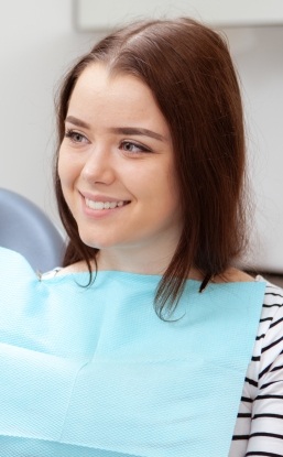 Woman at preventive dentistry appointment